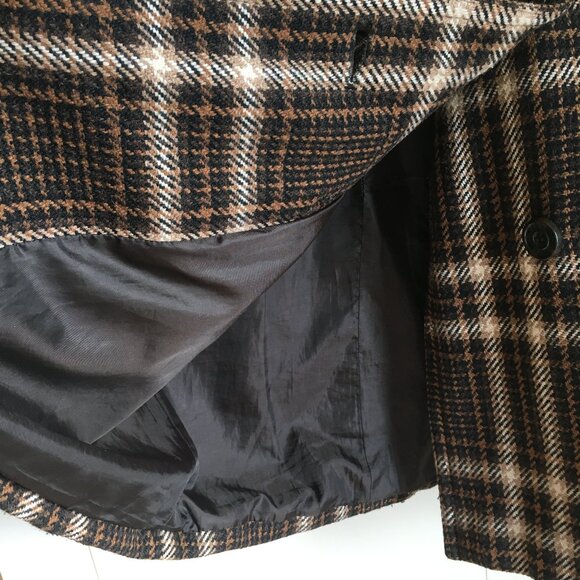 Zara Long Plaid Houndstooth Double Breasted Trench Jacket - Picture 5 of 16